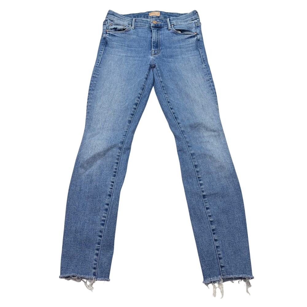 Mother jeans The Looker Ankle Fray light wash, no distress. Size 26. skinny